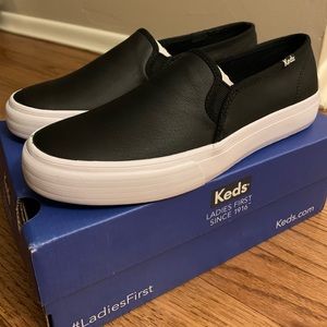 NWT Ladies’ Keds - 7.5 Double Decker Leather Black